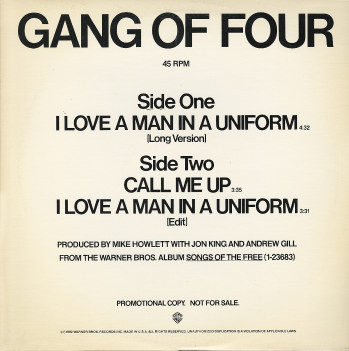 GANG OF FOUR / ギャング・オブ・フォー / I LOVE A MAN IN A UNIFORM