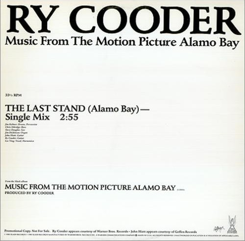 RY COODER / ALAMO BAY OST PROMO
