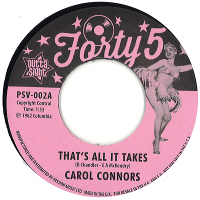 CAROL CONNORS / THAT'S ALL IT TAKES + I WANNA KNOW (7")