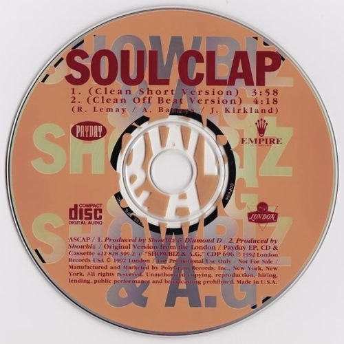 SHOWBIZ & A.G. / ショウビズ&A.G. / SOUL CLAP - US PROMO CD SINGLE -