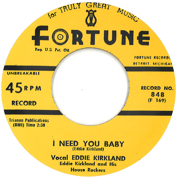 EDDIE KIRKLAND / エディ・カークランド / I NEED YOU BABY / I MUST HAVE DONE SOMEBODY WRONG (7")