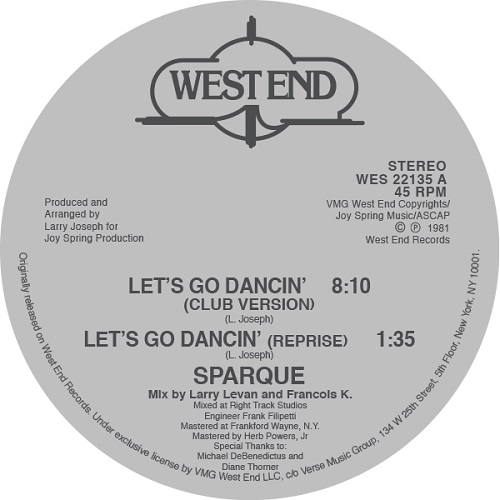 SPARQUE / スパーク / LET'S GO DANCIN' (12")