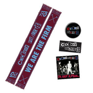 COCKNEY REJECTS / FOOTBALL SCARF (BUTTON + STICKER + PATCH)