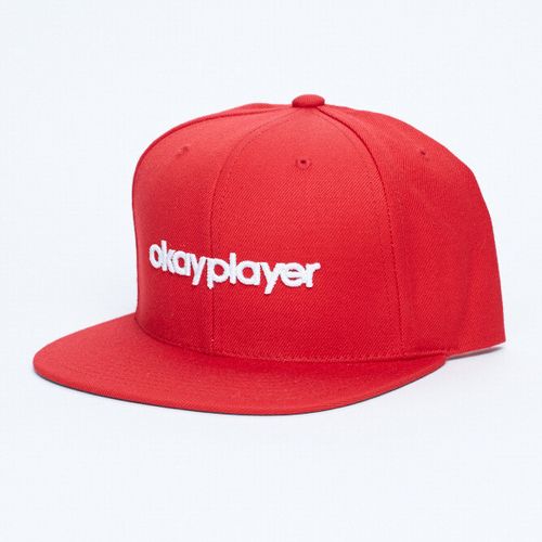 V.A. (OKAYPLAYER) / EMBROIDERED LOGO SNAPBACK CAP (RED)