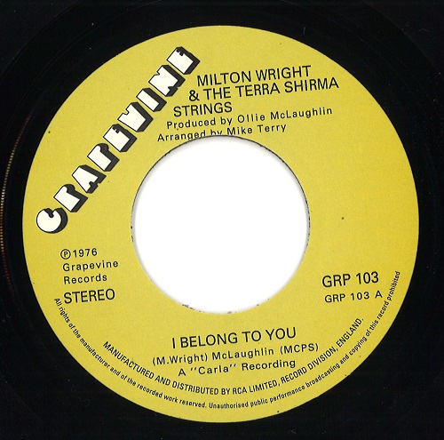 MILTON WRIGHT / ミルトン・ライト / I BELONG TO YOU / GALLOP (7")
