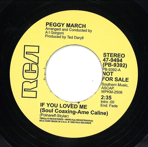 PEGGY MARCH / BROTHERS / IF YOU LOVED ME / ARE YOU READY FOR THIS (7")