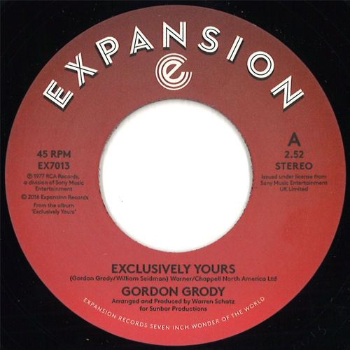 GORDON GRODY / EXCLUSIVELY YOURS/ AFTER LOVING YOU (7")