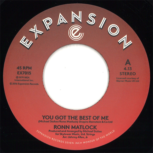 RONN MATLOCK / ロン・マットロック / YOU GOT THE BEST OF ME / I CAN'T FORGET ABOUT YOU  (7")