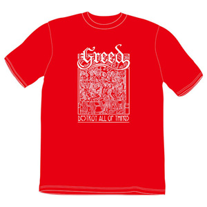 GREED / DESTORY ALL OF THINGS T-SHIRTS RED/ Mサイズ