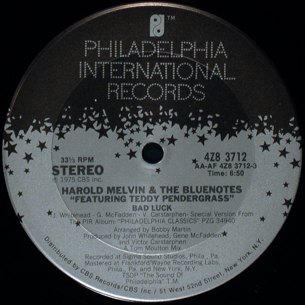 HAROLD MELVIN & THE BLUE NOTES / ハロルド・メルヴィン&ザ・ブルー・ノーツ / BAD LUCK / DON'T LEAVE ME THIS WAY (12")