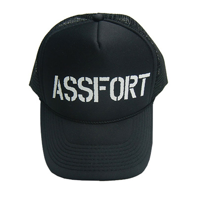 ASSFORT / M.F.T.D.P.F.N.B TRUCKER MESH CAP BLACK x WHITE