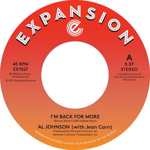 AL JOHNSON / アル・ジョンソン / I'M BACK FOR MORE (WITH JEAN CARN) / I'VE GOT MY SECOND WIND (7")