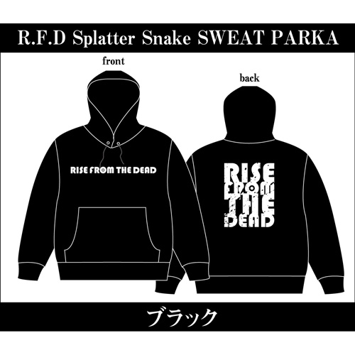 RISE FROM THE DEAD / R.F.D Splatter Snake SWEAT PARKA BLACK/M
