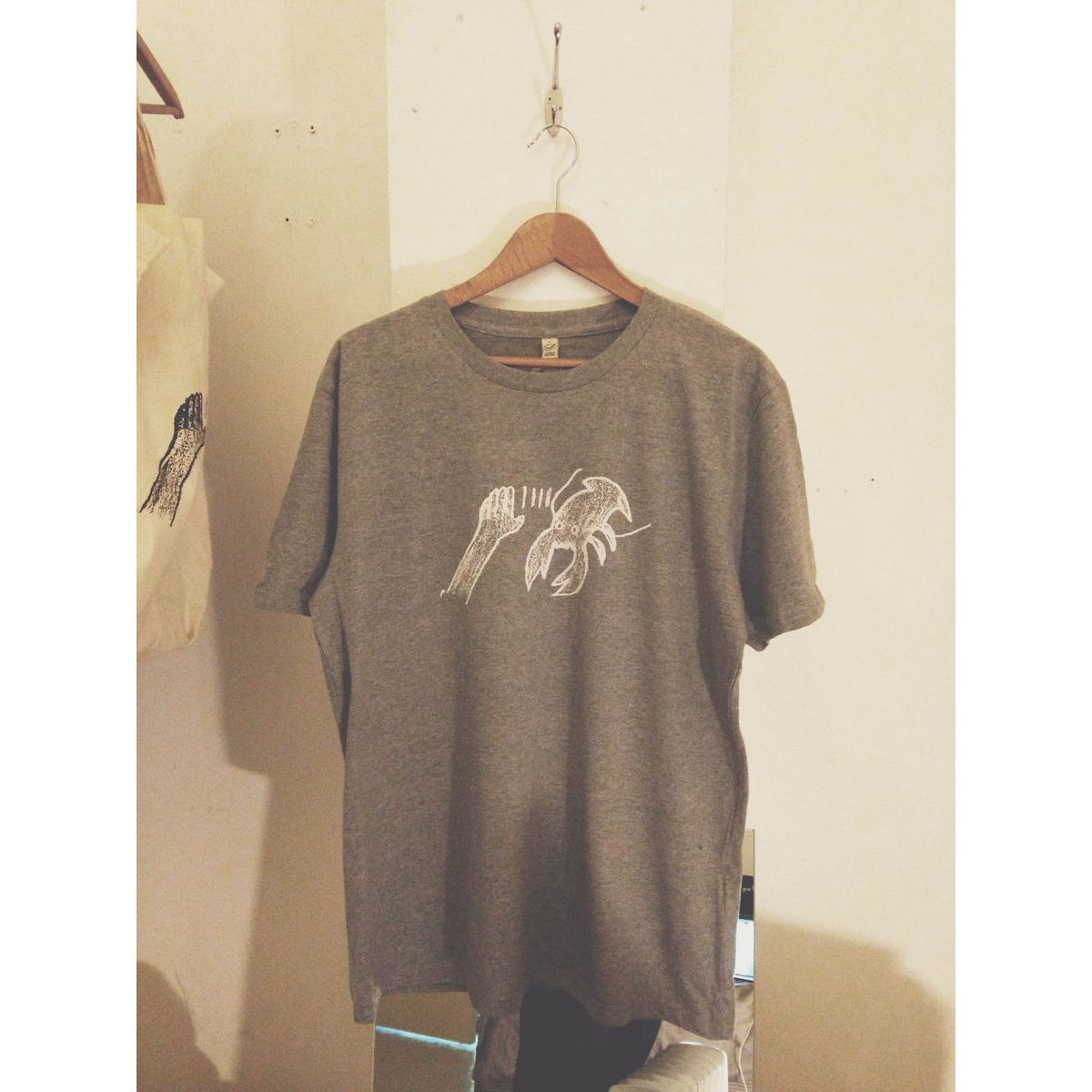LOBSTER THEREMIN / LOBSTER THEREMIN LOGO T-SHIRT GREY SIZE:L