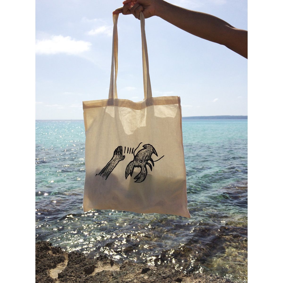 LOBSTER THEREMIN / LOBSTER THEREMIN TOTE BAG - BEIGE
