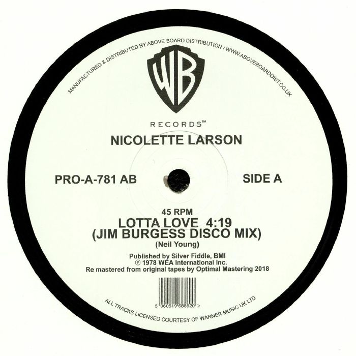 NICOLETTE LARSON / ニコレット・ラーソン / LOTTA LOVE (JIM BURGESS DISCO MIX) (12")