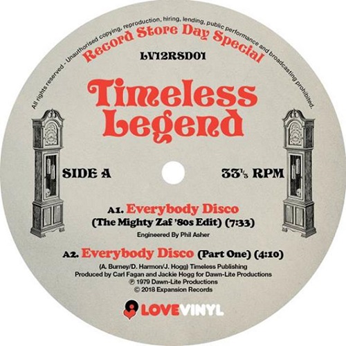 TIMELESS LEGEND / タイムレス・レジェンド / EVERYBODY DISCO / I WAS BORN TO LOVE YOU(12")