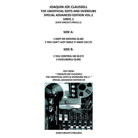 JOAQUIN JOE CLAUSSELL / ホアキン・ジョー・クラウゼル / UNOFFICIAL EDITS & OVERDUBS SPECIAL ADVANCED EDITION VOL2 VINYL 1