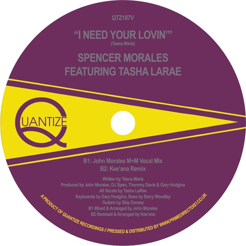 SPENCER MORALES / スペンサー・モラレス / I NEED YOUR LOVIN' FEAT TASHA LARAE
