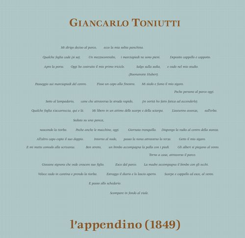 GIANCARLO TONIUTTI / ジャンカルロ ・トニウッティ / L'APPENDINO 1849 (LP)