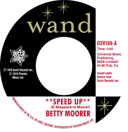 BETTY MOORER / SPEED UP / IT'S MY THING (7")