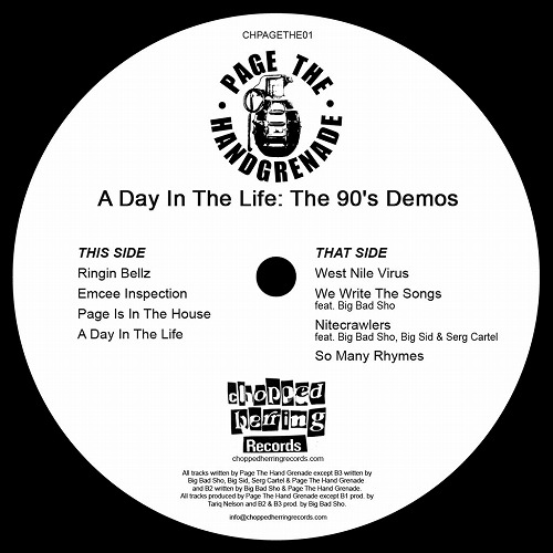 PAGE THE HAND GRENADE / A DAY IN THE LIFE: THE 90'S DEMOS "LP"