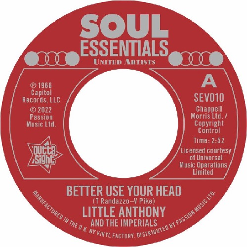 LITTLE ANTHONY AND THE IMPERIALS / リトル・アンソニー&インペリアルズ / BETTER USE YOUR HEAD / GONNA FIX YOU GOOD  (7")