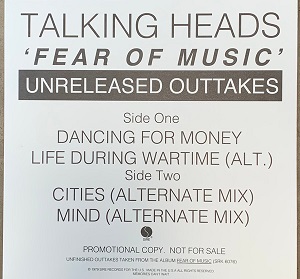 TALKING HEADS / トーキング・ヘッズ / FEAR OF MUSIC UNRELEASED OUTTAKES