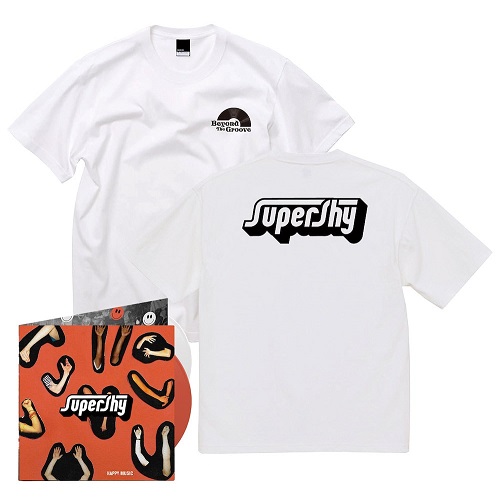 SUPERSHY / スーパーシャイ / HAPPY MUSIC (帯付きLP) + Tシャツ L