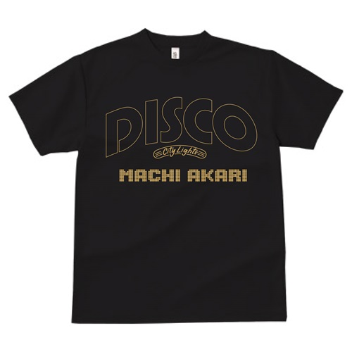AKARI MACHI / 町あかり / MACHI AKARI/DISCO Tシャツ (黒/Mサイズ)
