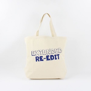 TYPOGRAPHY TOTEBAG / TYPOGRAPHY TOTEBAG EXTENDED RE-EDIT L (Natural/Blue)
