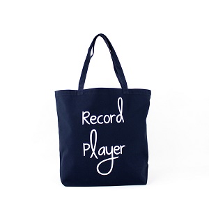 TYPOGRAPHY TOTEBAG / TYPOGRAPHY TOTEBAG RECORD PLAYER L (Navy/White)