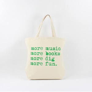 TYPOGRAPHY TOTEBAG / TYPOGRAPHY TOTEBAG MORE MUSIC L (Natural/Green)