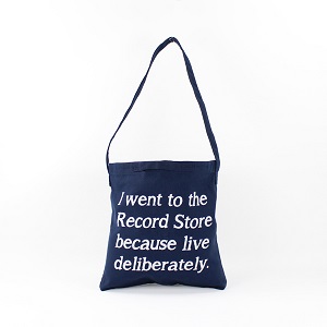 TYPOGRAPHY TOTEBAG / TYPOGRAPHY TOTE I WENT TO THE RECORD STORE 2WAY POCKET (Navy/White)