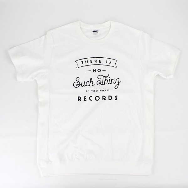 Tシャツ / THERE IS NO SUCH THING AS TOO MANY RECORDS. T-SHIRT WHITE/BLACK S