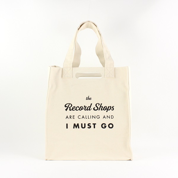 TYPOGRAPHY TOTEBAG / TYPOGRAPHY TOTE THE RECORD SHOPS ARE CALLING AND I MUST GO