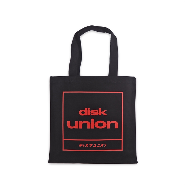 TOTE BAG / トートバッグ / diskunion 四角ロゴトートバッグ (Black/Red)