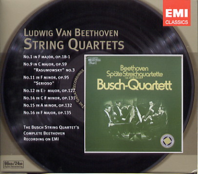 BUSCH QUARTET / ブッシュ四重奏団 / BEETHOVEN STRING QUARTETS / ベートーヴェン:弦楽四重奏曲集