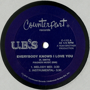 U.B.'S / ユー・ビーズ / EVERYBODY KNOWS I LOVE YOU + THINK ABOUT NUMBER ONE (10")