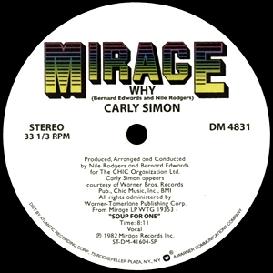 CARLY SIMON + CHIC / カーリー・サイモン + シック / WHY (12")