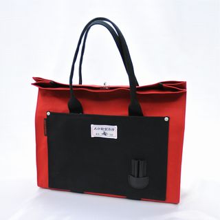 レコードバッグ / 犬印鞄製作所×diskunionコラボ 口折れトート 大(赤黒)