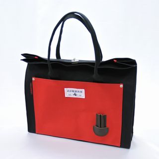 レコードバッグ / 犬印鞄製作所×diskunionコラボ 口折れトート 大(黒赤)