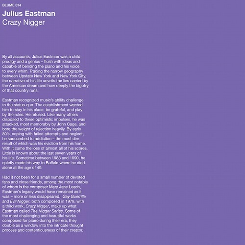 JULIUS EASTMAN / ジュリアス・イーストマン / CRAZY NIGGER (LP)