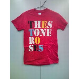 STONE ROSES / ストーン・ローゼズ / STONE ROSES FONT LOGO MENS RED T-SHIRT (S)
