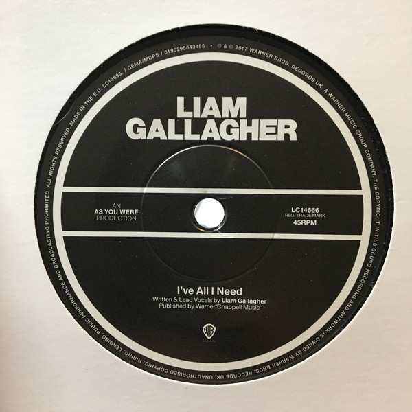 LIAM GALLAGHER / リアム・ギャラガー / I'VE ALL I NEED (7")