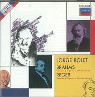 JORGE BOLET / ホルヘ・ボレット / レーガー:テレマンの主題による変奏曲とフーガ