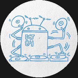 KEITH HARING / キース・ヘリング / Keith Haring Robot DJ Slipmats(White)(Pair)