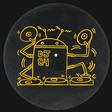 KEITH HARING / キース・ヘリング / Keith Haring Robot DJ Slipmats(Black)(Pair)