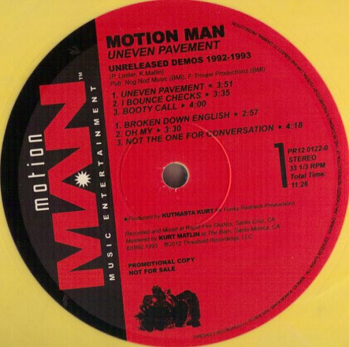 MOTION MAN / UNEVEN PAVEMENT EP - UNRELEASED DEMOS 1992-1993