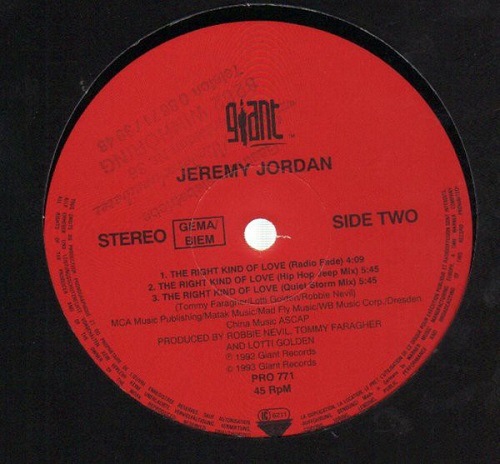JEREMY JORDAN / ジェレミー・ジョーダン / RIGHT KIND OF LOVE
